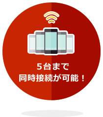 5台まで同時接続が可能!