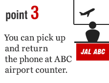 You can pick up and return the phone at ABC airport counter.